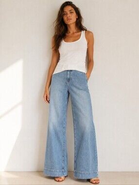 ❤️ EXPRESS HIGH RISE WIDE LEG TROUSER JEANS, 2 (26)